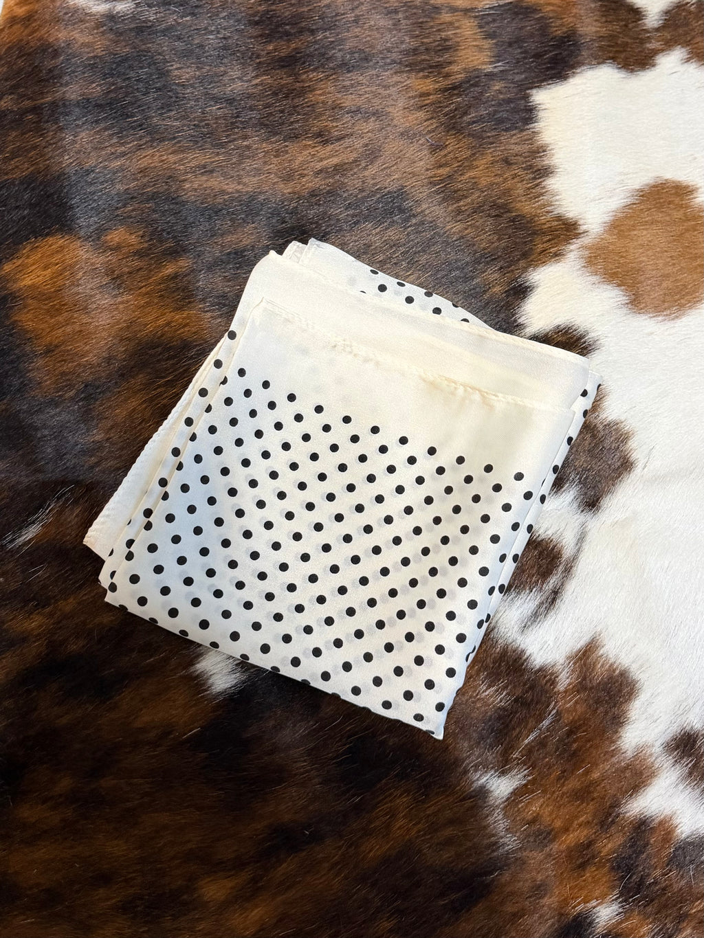 White/Black Polka Dot scarf