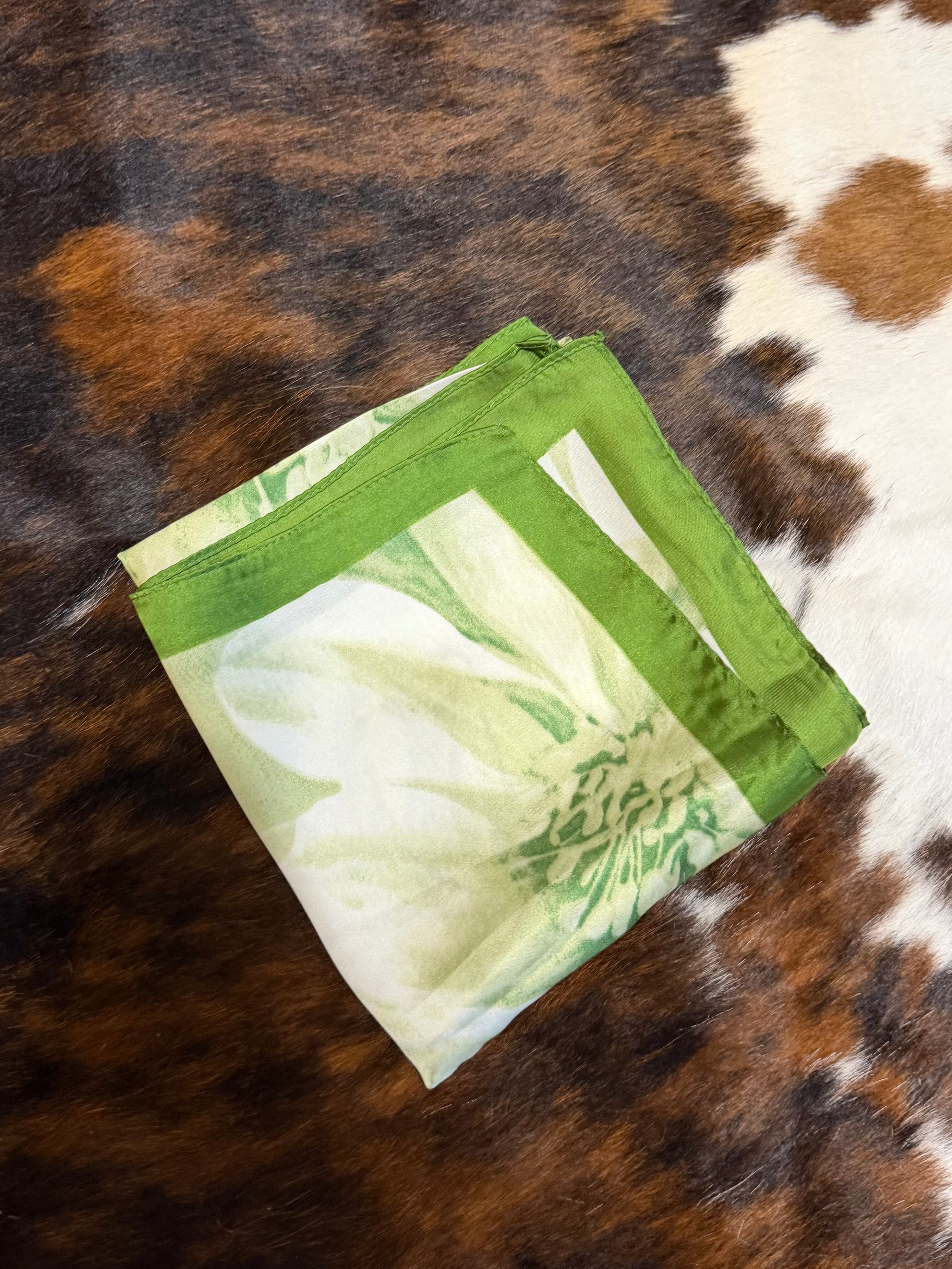 Green floral scarf