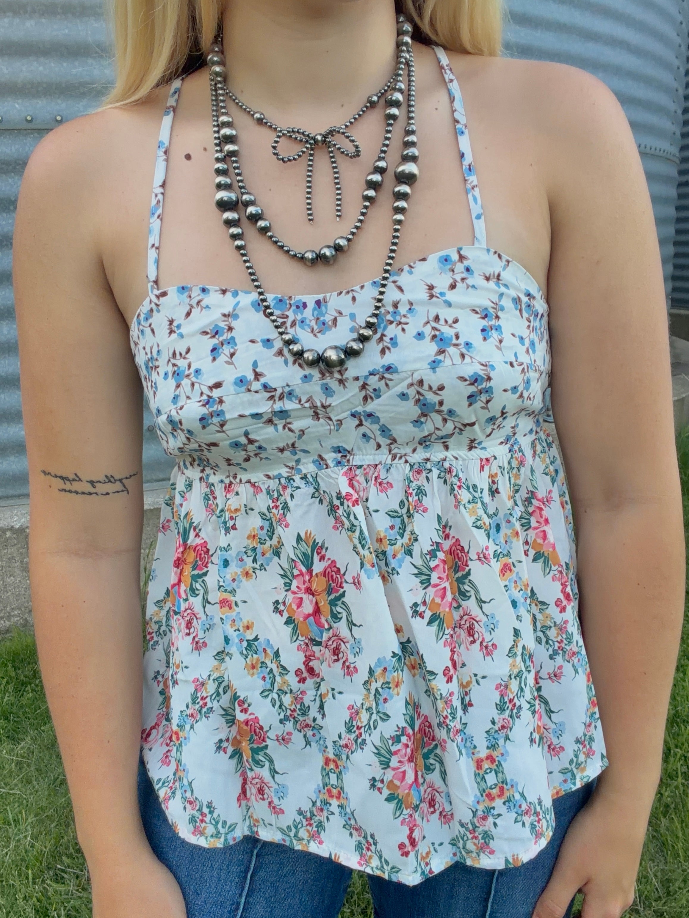 Floral Patchwork Babydoll Top