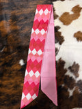 Pink Red Pattern Twilly