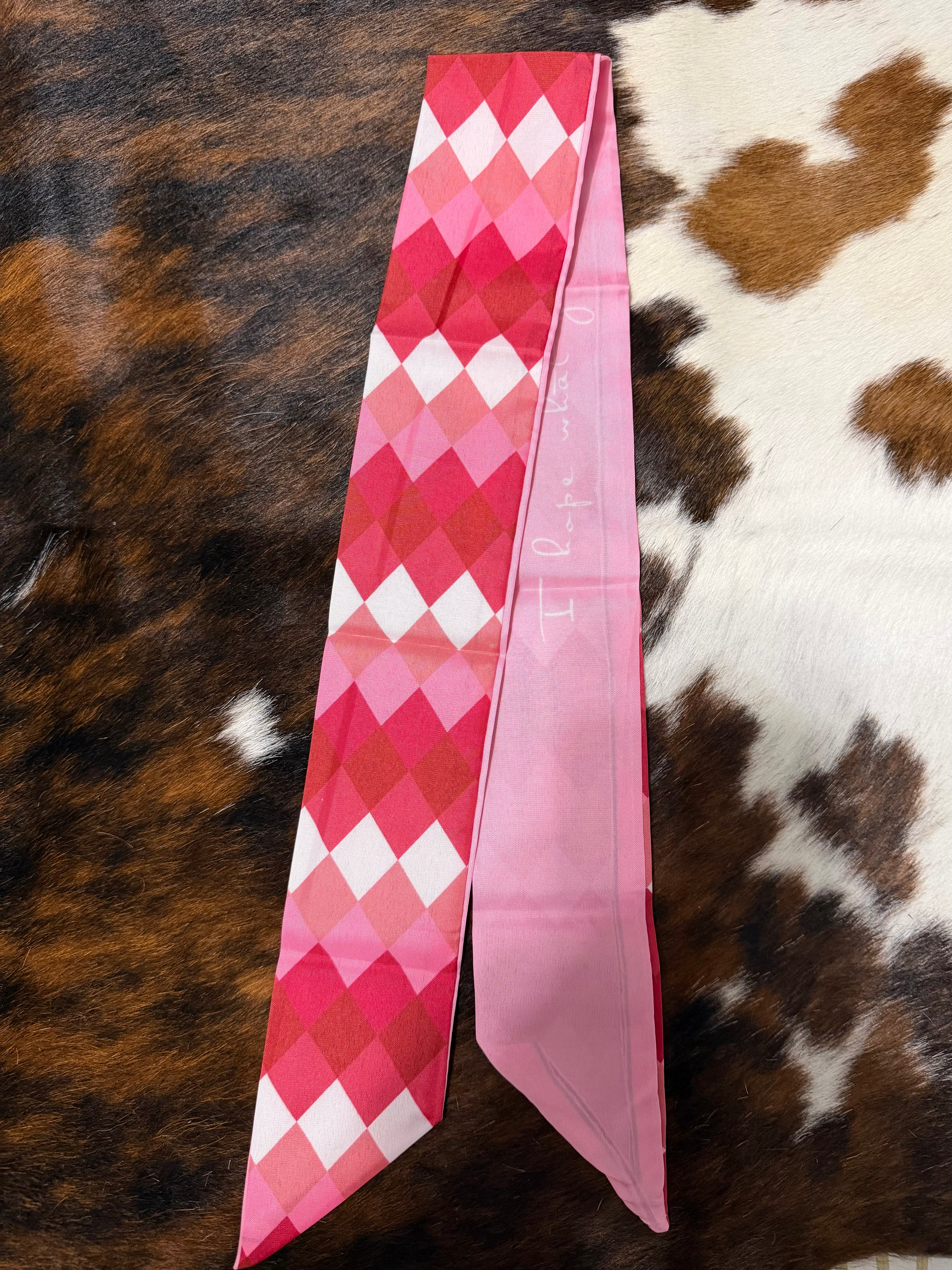 Pink Red Pattern Twilly