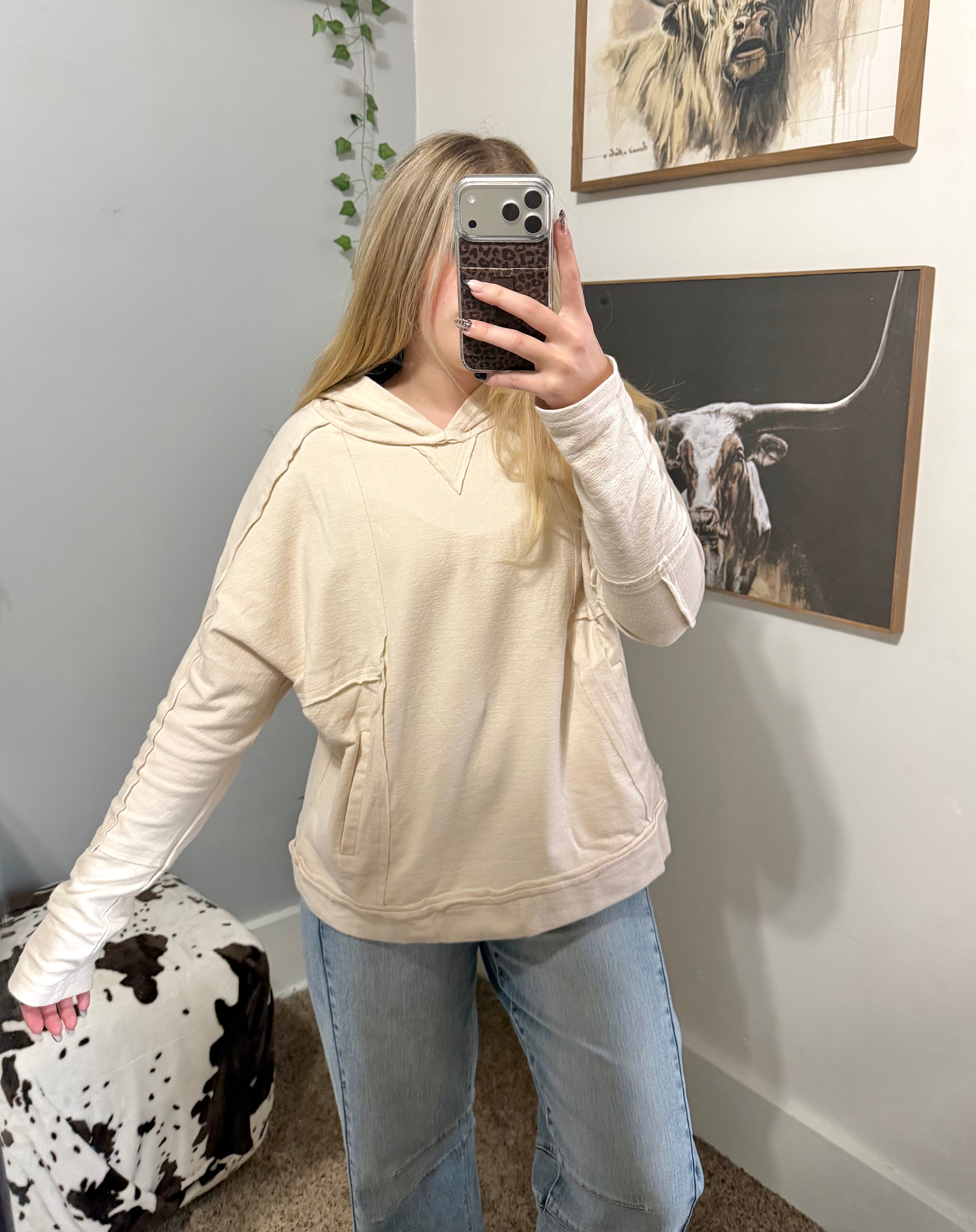 Raw Edge light weight hoodie