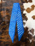 Royal Blue Paisley Polka Dot Twilly