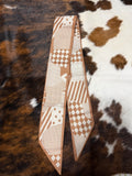 Tan multi pattern Twilly
