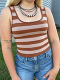 Knit Striped Padded Tank