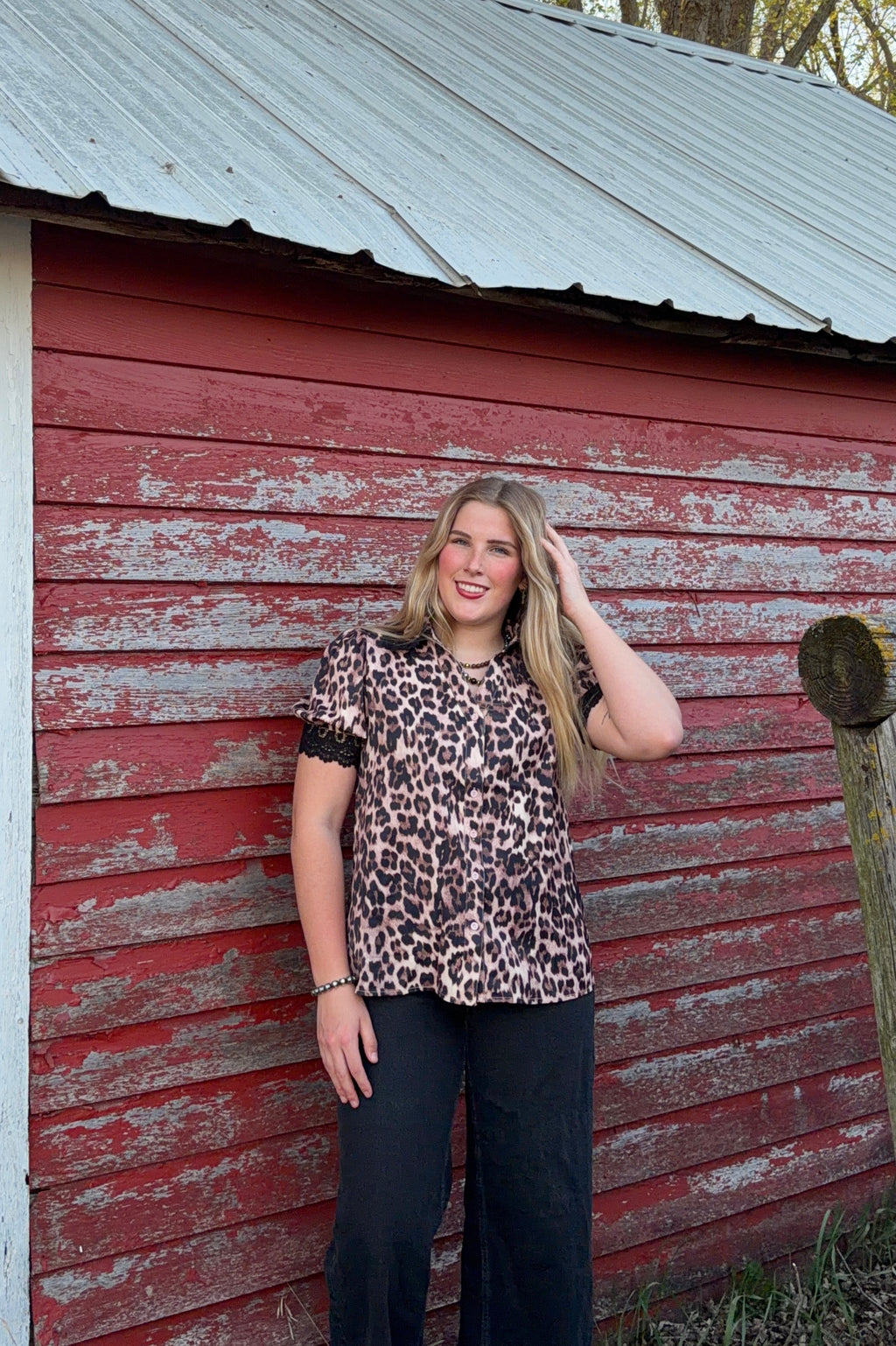 Leopard print blouse