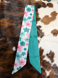 Pink/Teal Floral Twilly