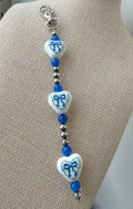 Blue hearts keychain