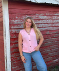 Pink sweater vest