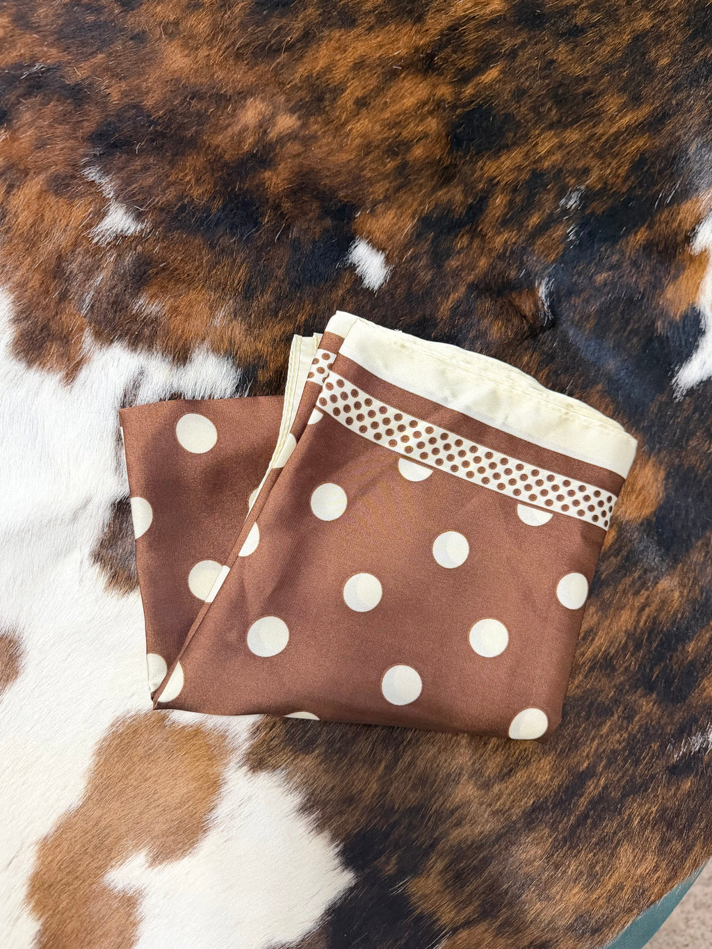 Brown polka dot scarf