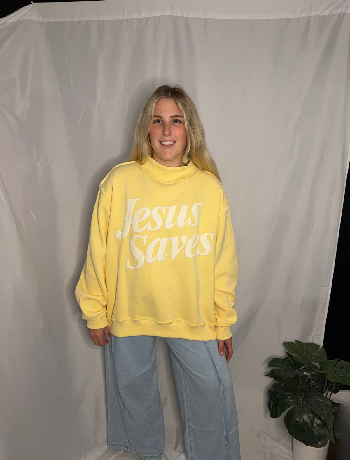 Jesus Saves Mock Neck