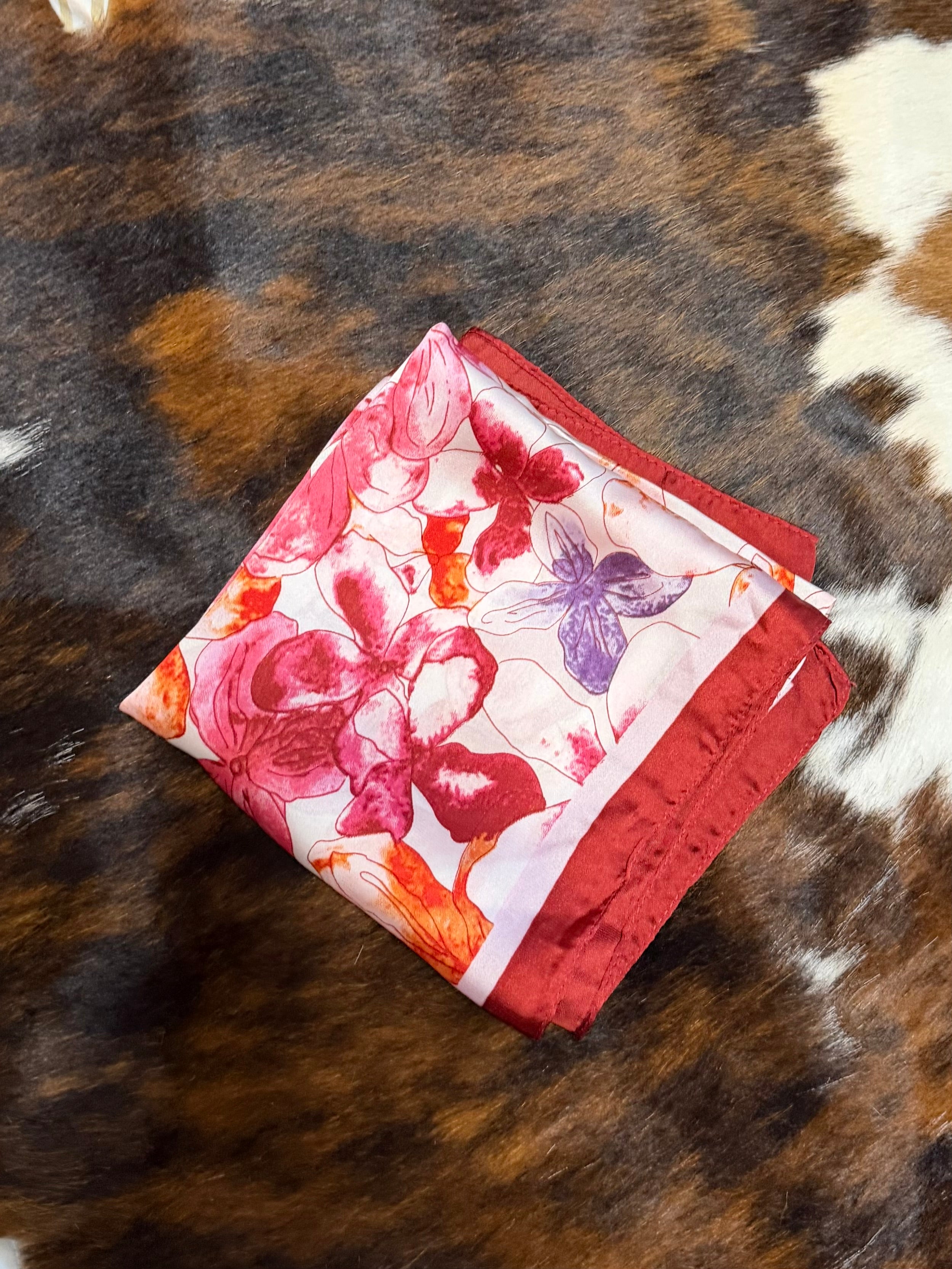 Red floral scarf