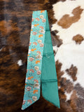Teal/Orange Floral Twilly