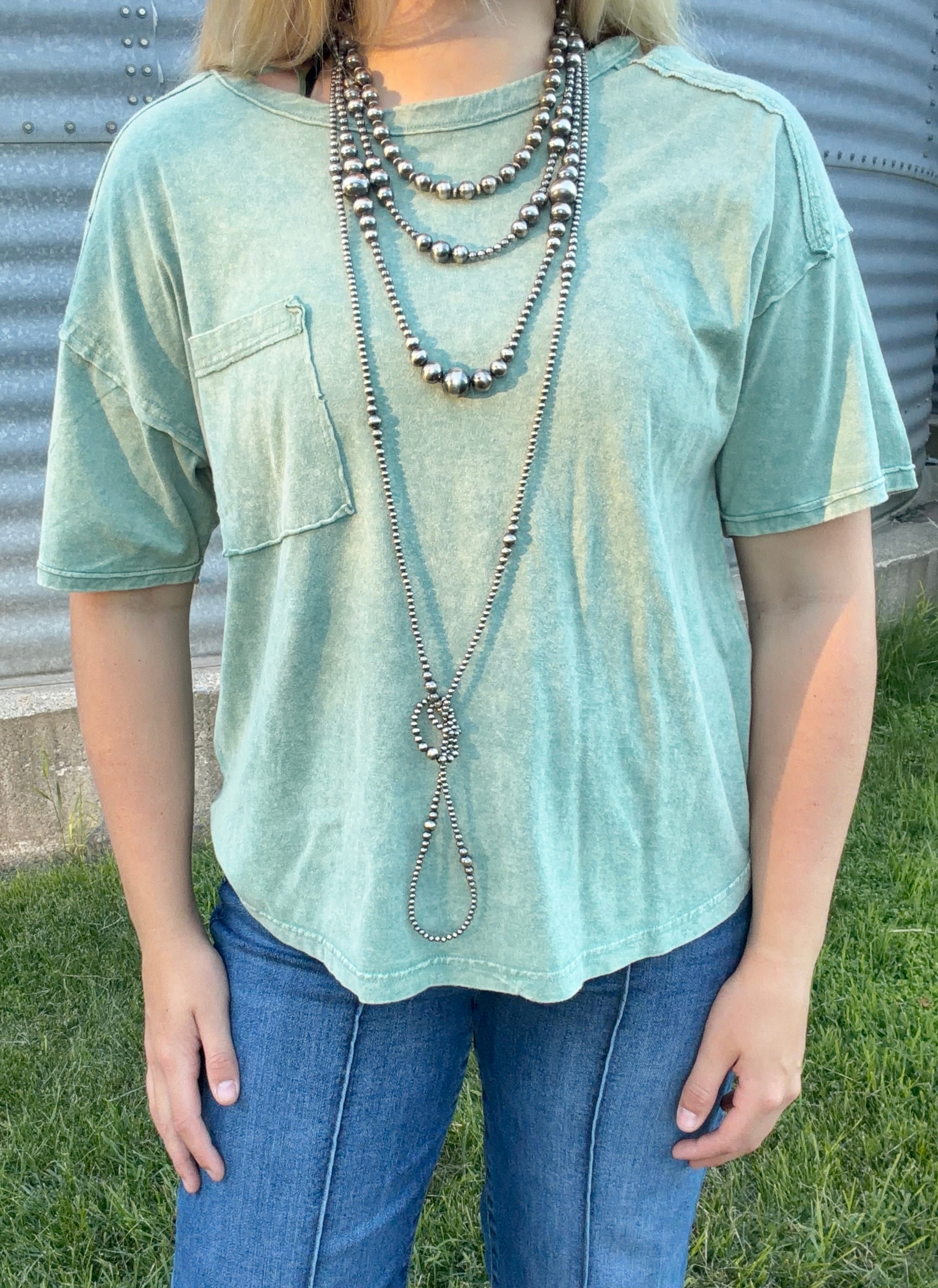 Washed green top