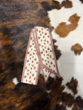 Beige Orange Flower Twilly